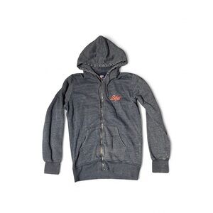Men’s Heather Navy Lightning Bolt surf company zip-up hoodie